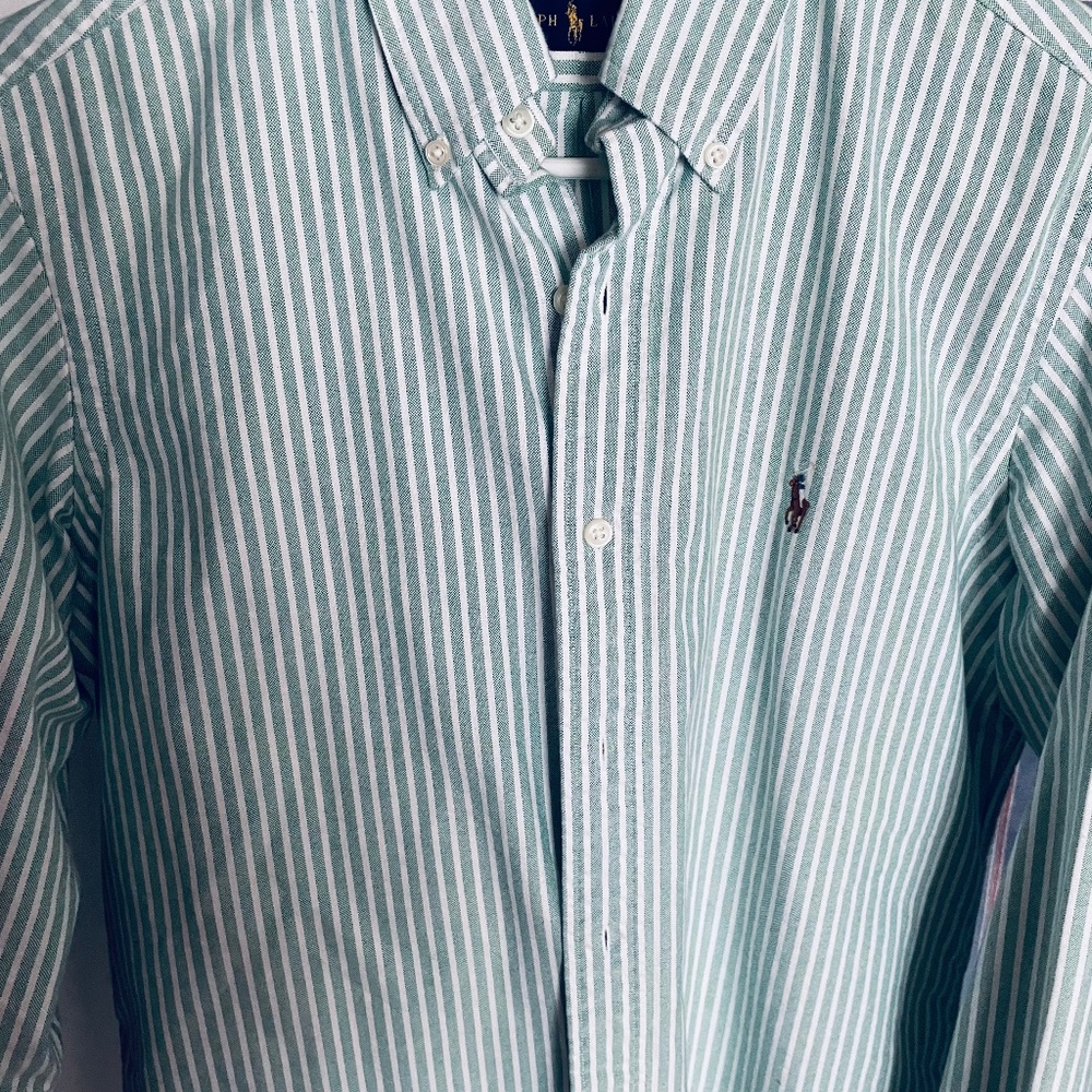 Ralph Lauren green striped Oxford small